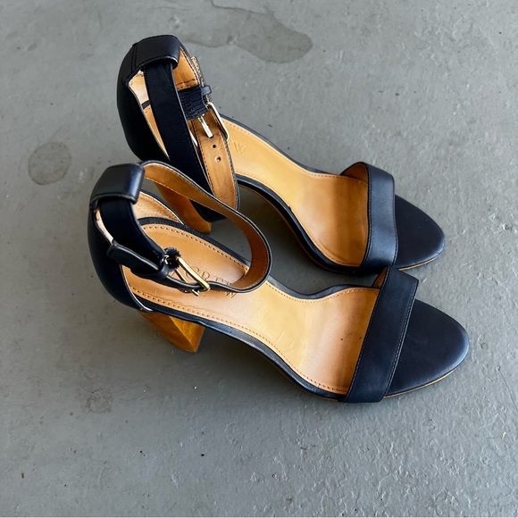 J Crew Factory Blue Leather Strappy Heels - Size 6 - Picture 3 of 7